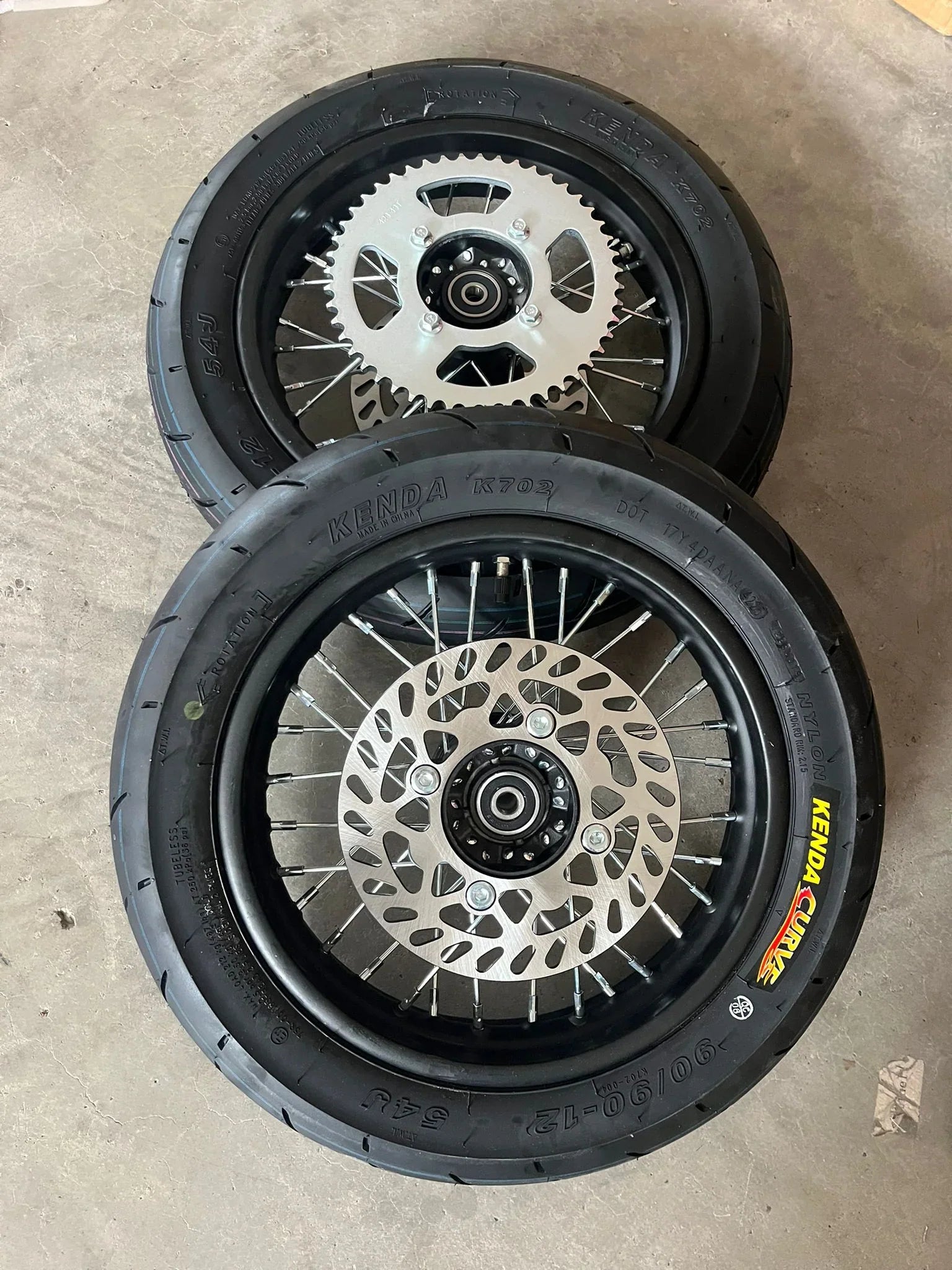 ETM/MotoTec Supermoto Wheel Set
